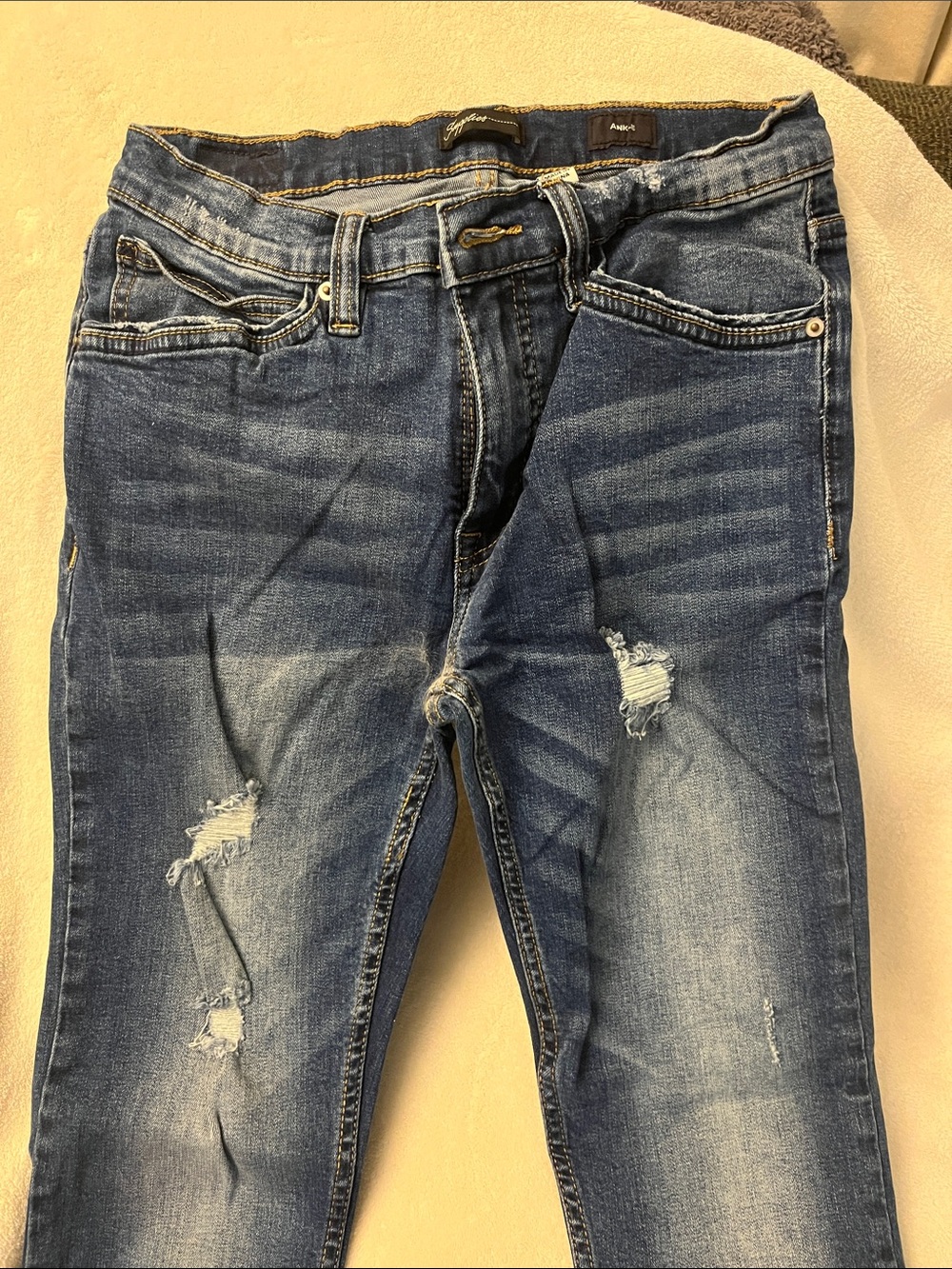Supplies Womens Distressed Blue Denim Jeans